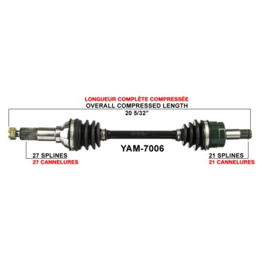 TrakMotive Complete Axle Fits Yamaha