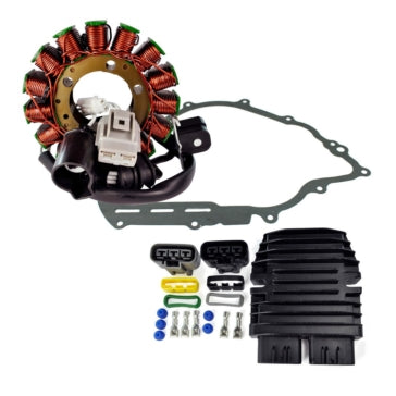 Kimpex HD Stator; Mosfet Voltage Regulator; Rectifier and Crankcase Cover Gasket Fits Yamaha