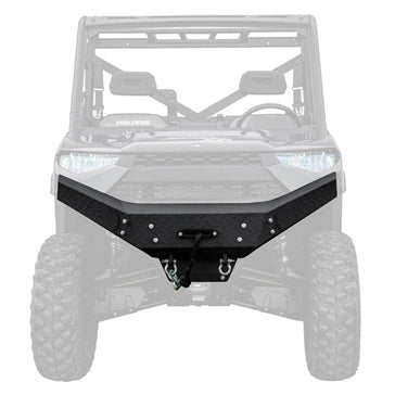 Super ATV Winch Ready Bumper Front - Steel; Diamond texture - Fits Polaris