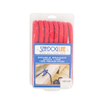 Sea Dog Double Braided Nylon Dock Line 15' - 1/2 inch - Nylon - Double Braided