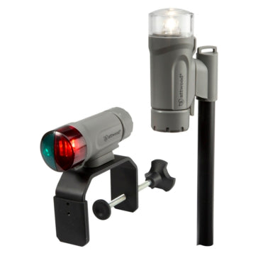 Attwood Portable Navigation Light Kit Clamp-on; Threaded pole Navigation light - Grey