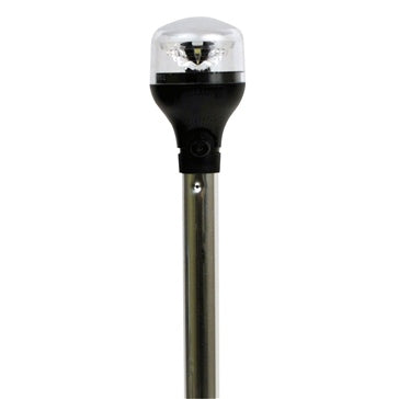 Attwood All Around Navigation Light; Horizontal Mount with 20” Pole Navigation light - Black