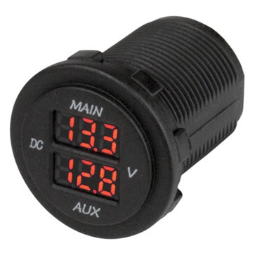 Sea Dog Dual Round Voltmeter Boat