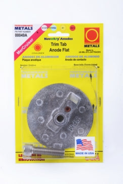 PERFORMANCE METAL Trim Tab Anode Flat Fits Mercury